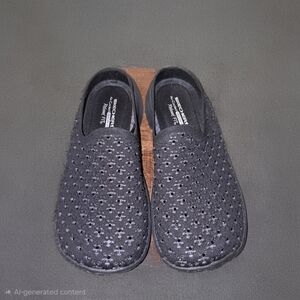 Skechers Women’s Black Perforated Slip-On Knit Clogs